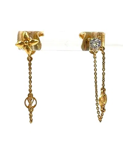 Louis Vuitton Plated Earrings (authentic Pre-loved) In Gold