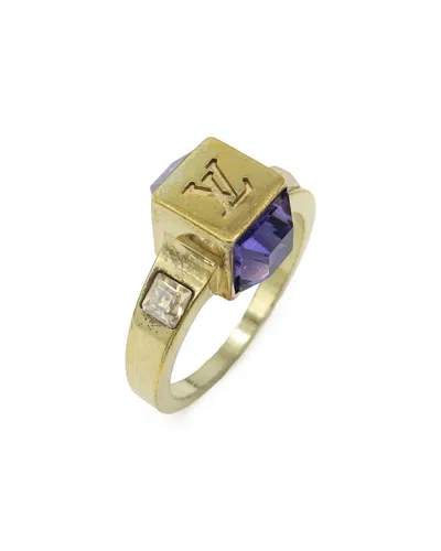 Pre-owned Louis Vuitton Plated Monogram Gamble Ring (authentic Pre-loved)
