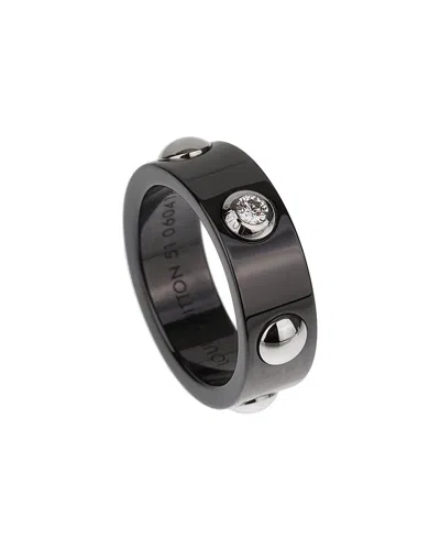 Louis Vuitton Platinum 0.07 Ct. Tw. Diamond Ring (authentic Pre-loved) In Black