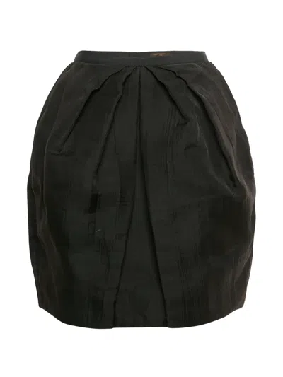 Pre-owned Louis Vuitton Pleated Zip-up Skirt In Black
