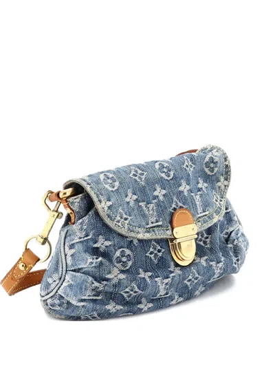 Pre-owned Louis Vuitton Pleaty Handbag Denim Mini Shoulder Bag In Blue