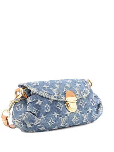 Pre-owned Louis Vuitton Pleaty Handbag Denim Mini Shoulder Bag In Blue