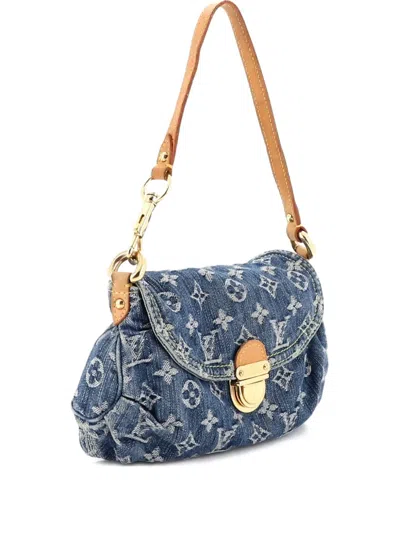 Pre-owned Louis Vuitton Pleaty Handbag Denim Mini Shoulder Bag In Blue