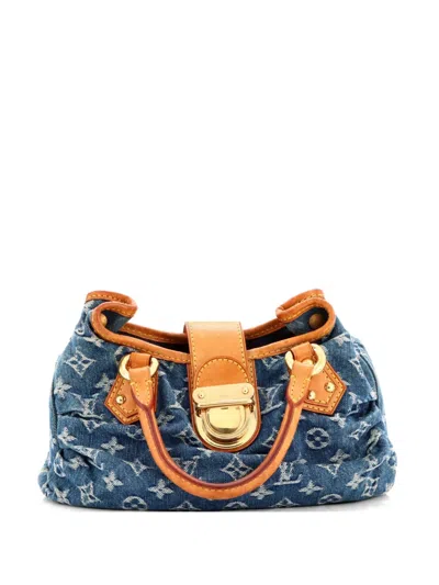Pre-owned Louis Vuitton Pleaty Handbag Denim Small Satchel In Blue