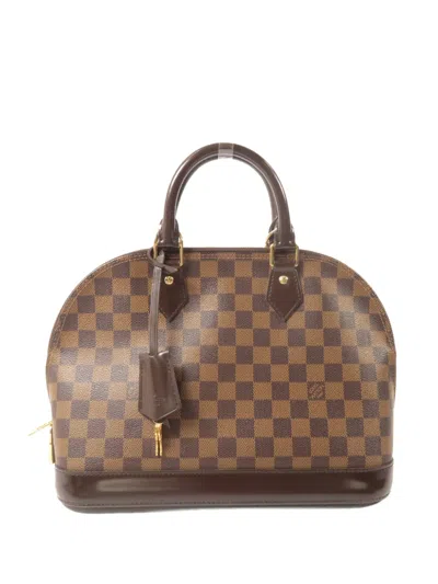 Pre-owned Louis Vuitton Pm Alma Damier Ebene Tote Bag In Brown