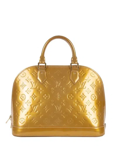 Louis Vuitton Pm Alma Monogram Vernis Tote Bag In Gold