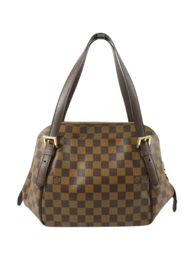 Pre-owned Louis Vuitton Pm Belem Damier Ebene Tote Bag In Brown