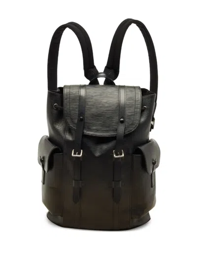 Pre-owned Louis Vuitton Pm Christopher Epi Leather Backpack In Black