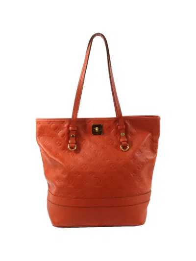 Pre-owned Louis Vuitton Pm Citadine Monogram Empreinte Tote Bag In Orange