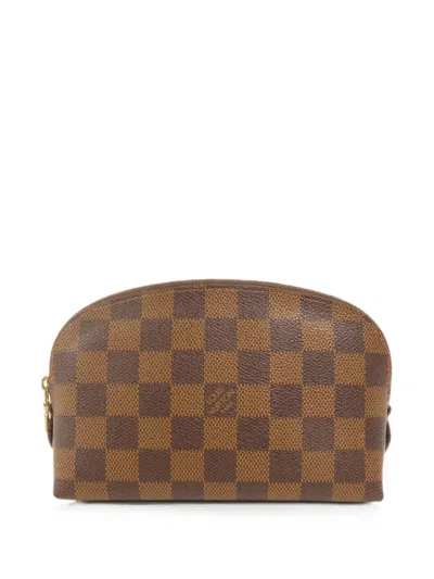 Pre-owned Louis Vuitton Pm Damier Make Up Bag In Brown