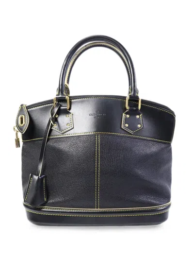 Pre-owned Louis Vuitton Pm Lockit Leather Tote Bag In Black