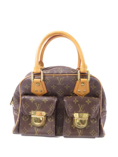 Pre-owned Louis Vuitton Pm Manhattan Handbag In Brown