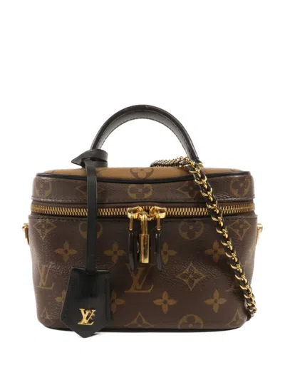 Pre-owned Louis Vuitton Pm Monogram Reverse Vanity Tote Bag In Brown