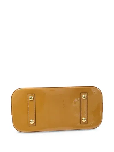 Pre-owned Louis Vuitton Pm Monogram Vernis Alma Handbag In Yellow