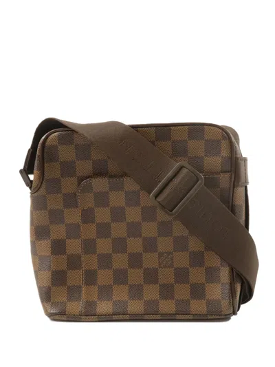 Pre-owned Louis Vuitton Pm Olav Damier Ebene Crossbody Bag In Brown