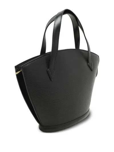 Pre-owned Louis Vuitton Pm Saint Jacques Leather Tote Bag In Black