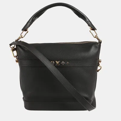 Pre-owned Louis Vuitton Pm Size Black Leather Cruiser Tote And Shoulder Bag