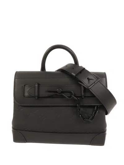Pre-owned Louis Vuitton Pm Steamer Two-way Calfskin Tote Bag In Black
