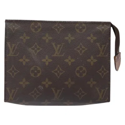 Pre-owned Louis Vuitton Poche Toilette 19 Brown Canvas Clutch Bag ()
