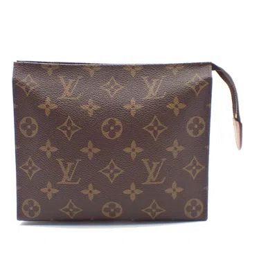 Pre-owned Louis Vuitton Poche Toilette 19 Canvas Clutch Bag () In Brown
