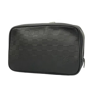 Pre-owned Louis Vuitton Poche Toilette Black Canvas Clutch Bag ()