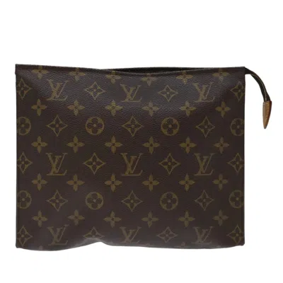 Pre-owned Louis Vuitton Poche Toilette Canvas Clutch Bag () In Brown