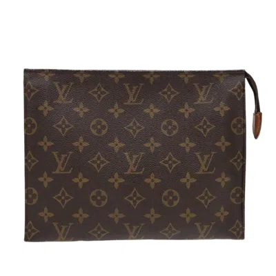 Pre-owned Louis Vuitton Poche Toilette Canvas Clutch Bag () In Brown