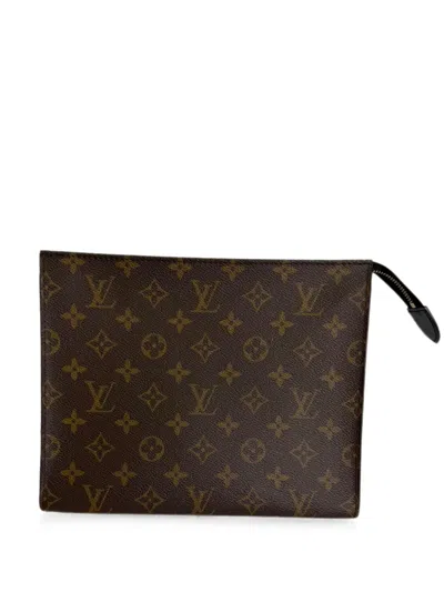 Pre-owned Louis Vuitton Poche Toilette Nm Cosmetic Pouch In Brown