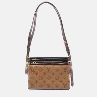 Pre-owned Louis Vuitton Pochette 3 Monogram Reverse In Brown