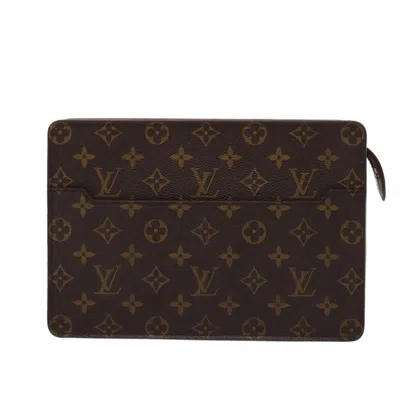 Pre-owned Louis Vuitton Pochette A4 Brown Canvas Clutch Bag ()