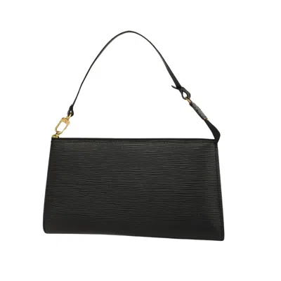 Pre-owned Louis Vuitton Pochette Accessoire Black Leather Clutch Bag ()