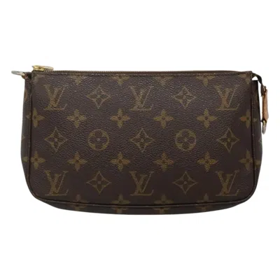 Pre-owned Louis Vuitton Pochette Accessoire Brown Canvas Clutch Bag ()