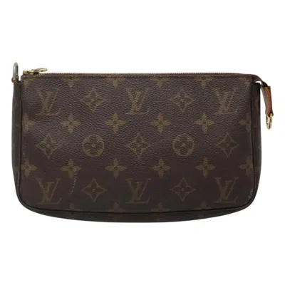 Pre-owned Louis Vuitton Pochette Accessoire Brown Canvas Clutch Bag ()