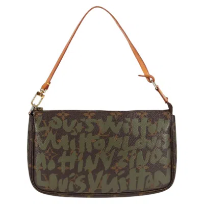 Pre-owned Louis Vuitton Pochette Accessoire Brown Canvas Clutch Bag ()