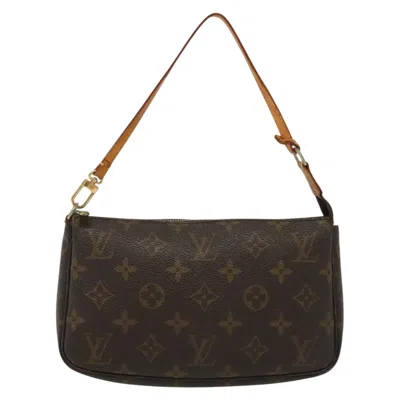 Pre-owned Louis Vuitton Pochette Accessoire Brown Canvas Clutch Bag ()
