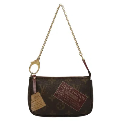 Pre-owned Louis Vuitton Pochette Accessoire Brown Canvas Clutch Bag ()