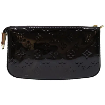 Pre-owned Louis Vuitton Pochette Accessoire Burgundy Patent Leather Clutch Bag ()