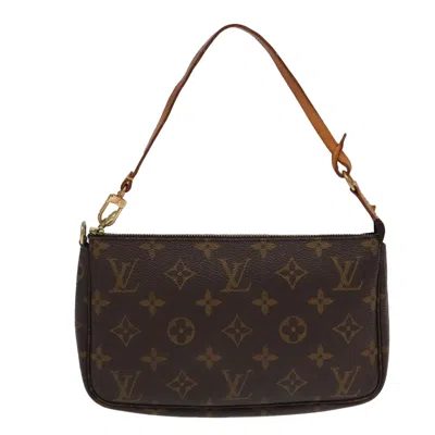 Pre-owned Louis Vuitton Pochette Accessoire Canvas Clutch Bag () In Brown