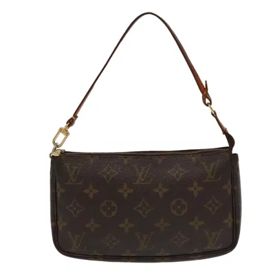 Pre-owned Louis Vuitton Pochette Accessoire Canvas Clutch Bag () In Brown