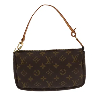 Pre-owned Louis Vuitton Pochette Accessoire Canvas Clutch Bag () In Brown