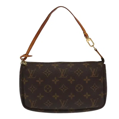 Pre-owned Louis Vuitton Pochette Accessoire Canvas Clutch Bag () In Brown