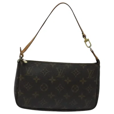 Pre-owned Louis Vuitton Pochette Accessoire Canvas Clutch Bag () In Brown