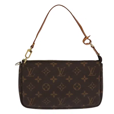Pre-owned Louis Vuitton Pochette Accessoire Canvas Clutch Bag () In Brown