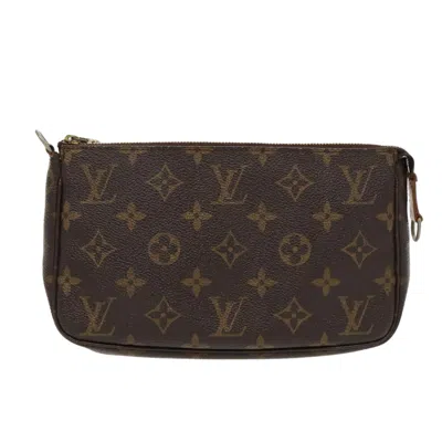Pre-owned Louis Vuitton Pochette Accessoire Canvas Clutch Bag () In Brown