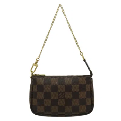 Pre-owned Louis Vuitton Pochette Accessoire Canvas Clutch Bag () In Brown