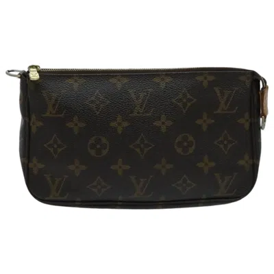 Pre-owned Louis Vuitton Pochette Accessoire Canvas Clutch Bag () In Brown