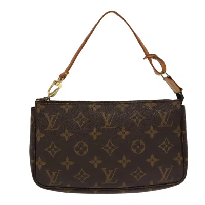 Pre-owned Louis Vuitton Pochette Accessoire Canvas Clutch Bag () In Brown