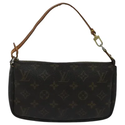 Pre-owned Louis Vuitton Pochette Accessoire Canvas Clutch Bag () In Brown