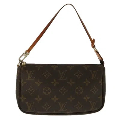 Pre-owned Louis Vuitton Pochette Accessoire Canvas Clutch Bag () In Brown