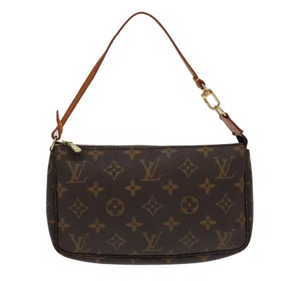 Pre-owned Louis Vuitton Pochette Accessoire Canvas Clutch Bag () In Brown